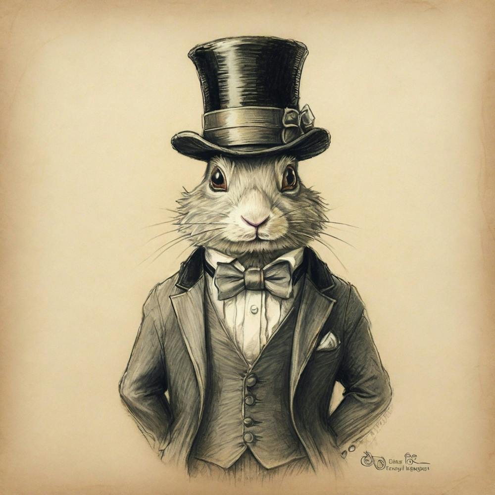Rabbit In Top Hat 12