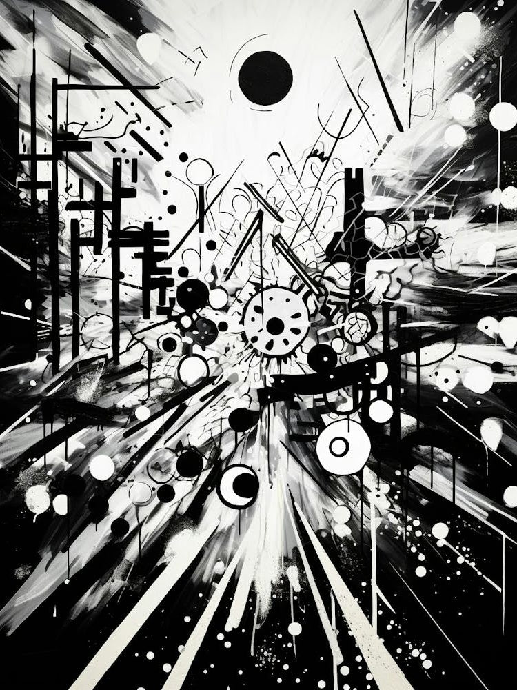 Rebellion Abstract Black And White 2