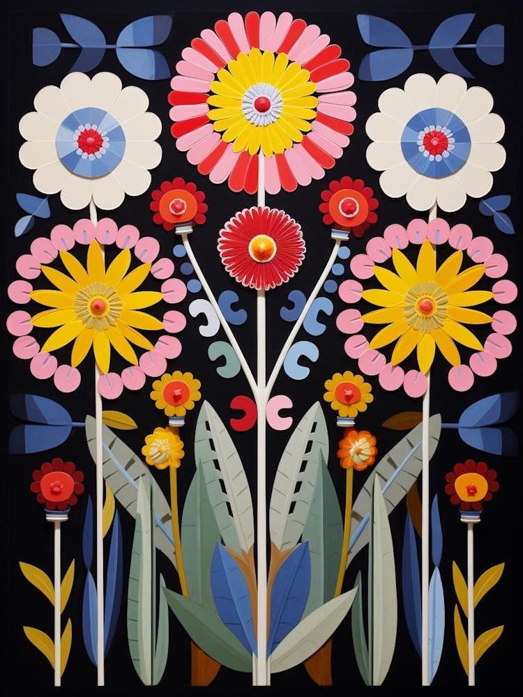 Flower Motif Painting Everlasting Flower 2