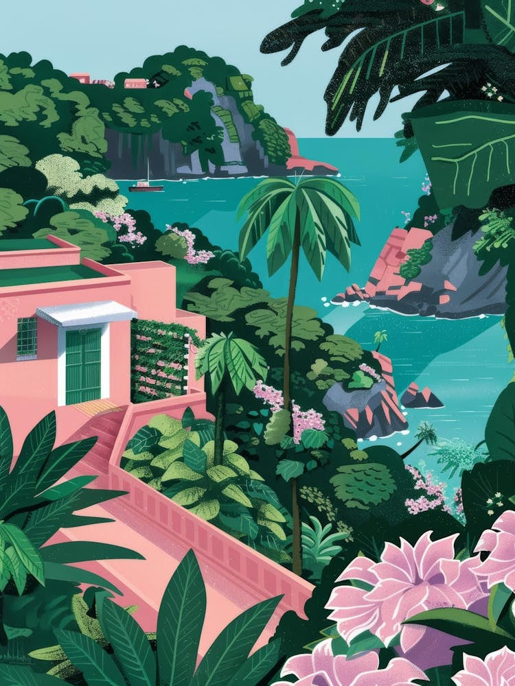 Pink House On The Beach
