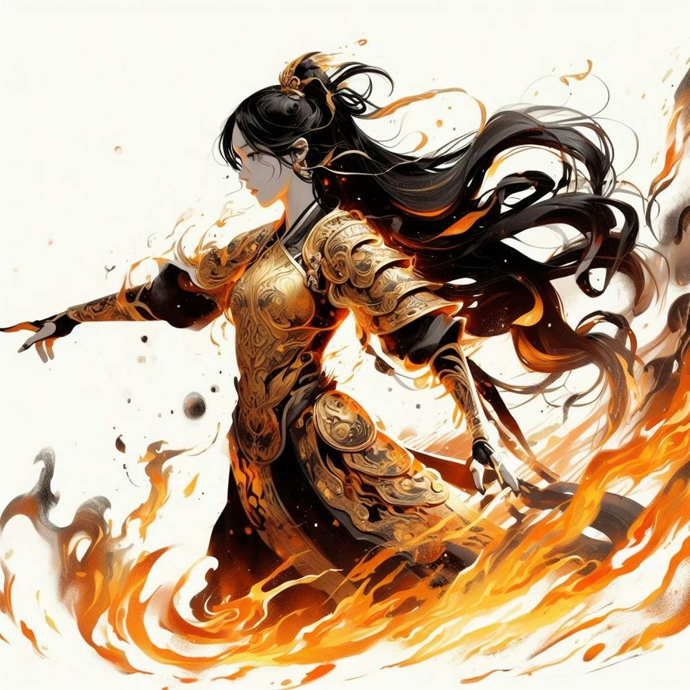 Chinese Girl In Fire
