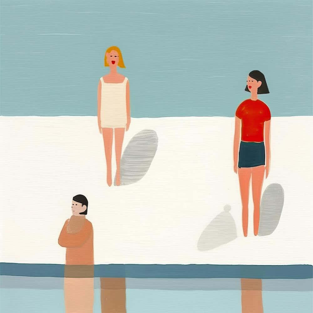 Tiny People At The Pool Illustration 7