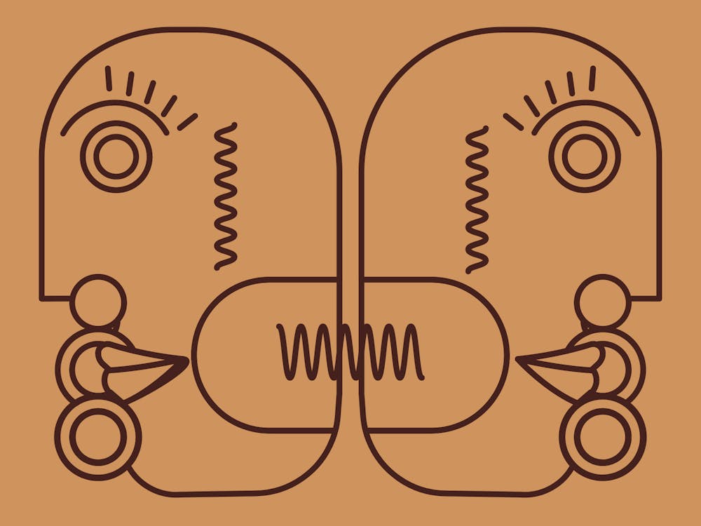 Abstract Line Innerself And Outerself Two Faces