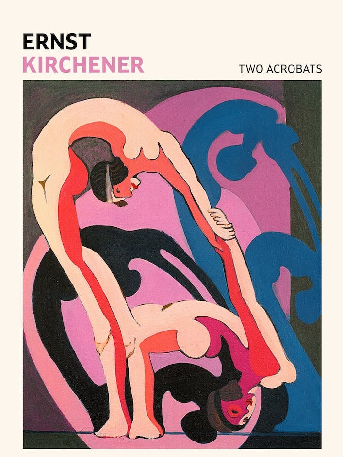 Two Acrobats, Kirchener Poster