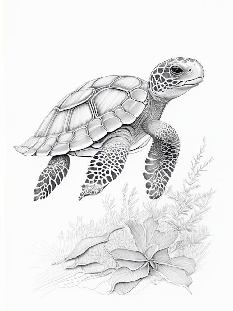 Hatching Sea Turtle, Sea Turtle Quentin Blake Illustration 2