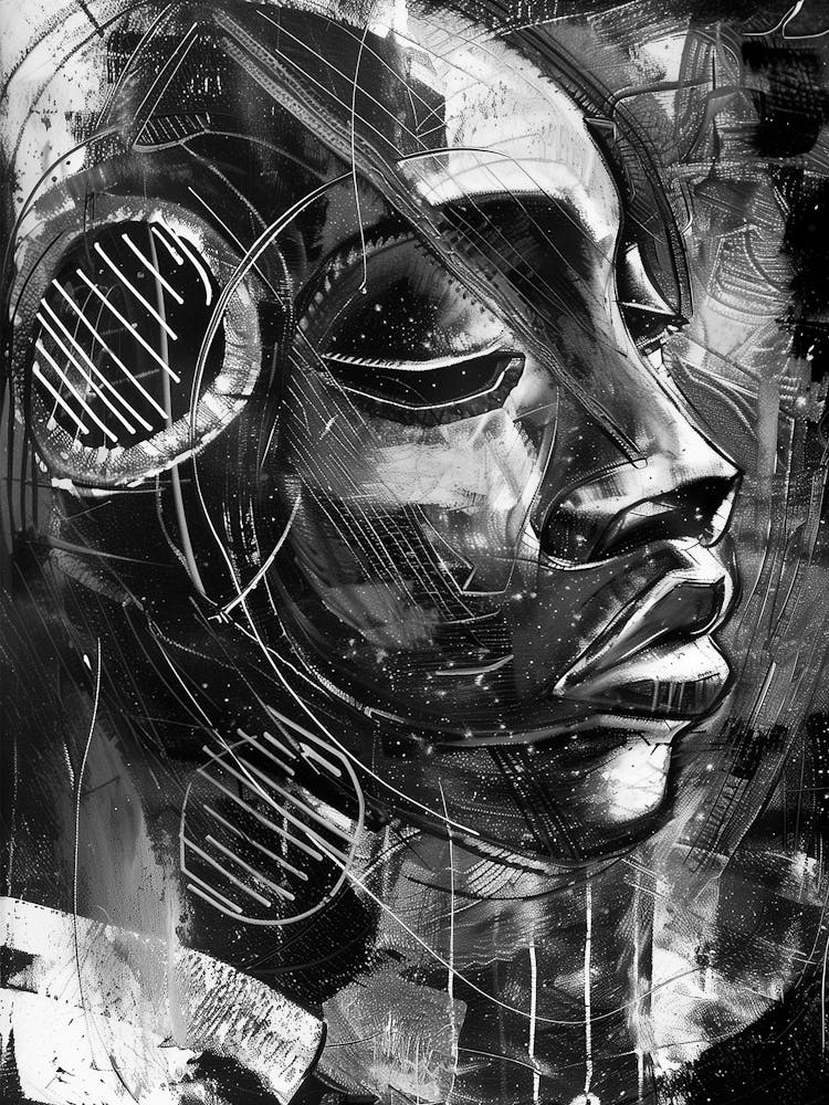 Black And White Portrait Of A Woman 4