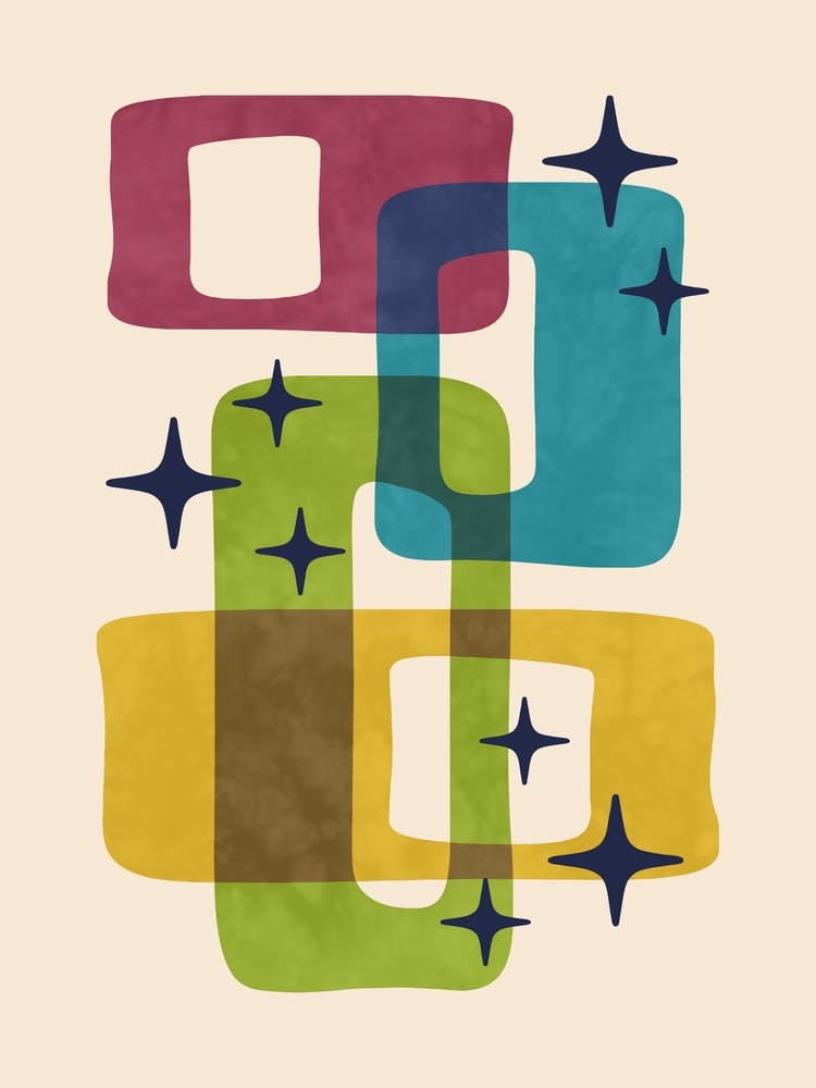 Farbenfrohes Mid-Century Abstrakt