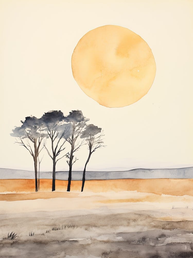 Aquarell von Anakena Beach Osterinsel Chile 3