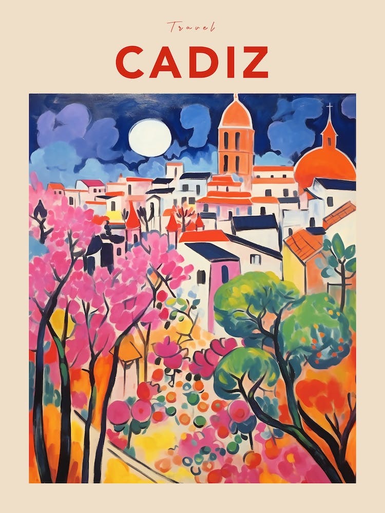 Cadiz Spain 7 Fauvist Travel Poster