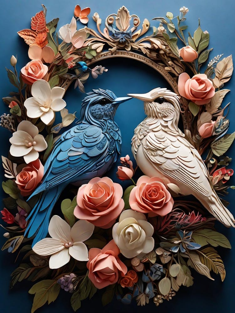 Birds In A Wreath 1
