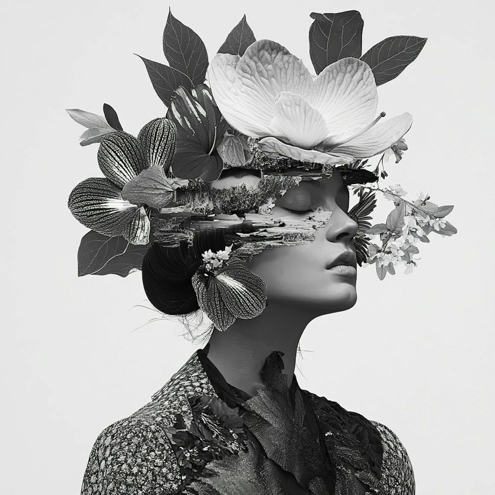 Woman With Flowers On Her Head 4