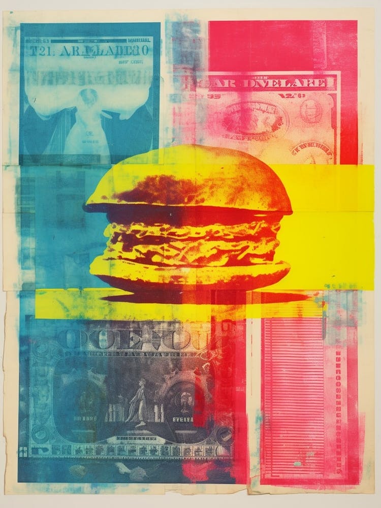 Retro Burger Risograph Inspired 2