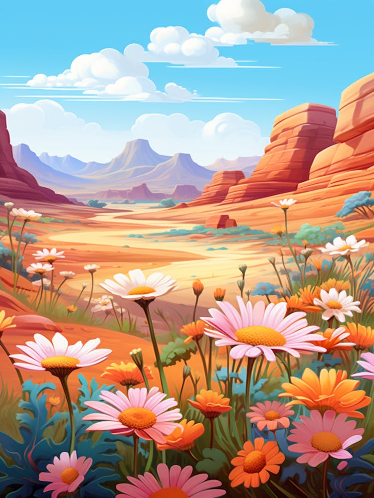 Daisy Wildflower In Desert, South Western Style (1)