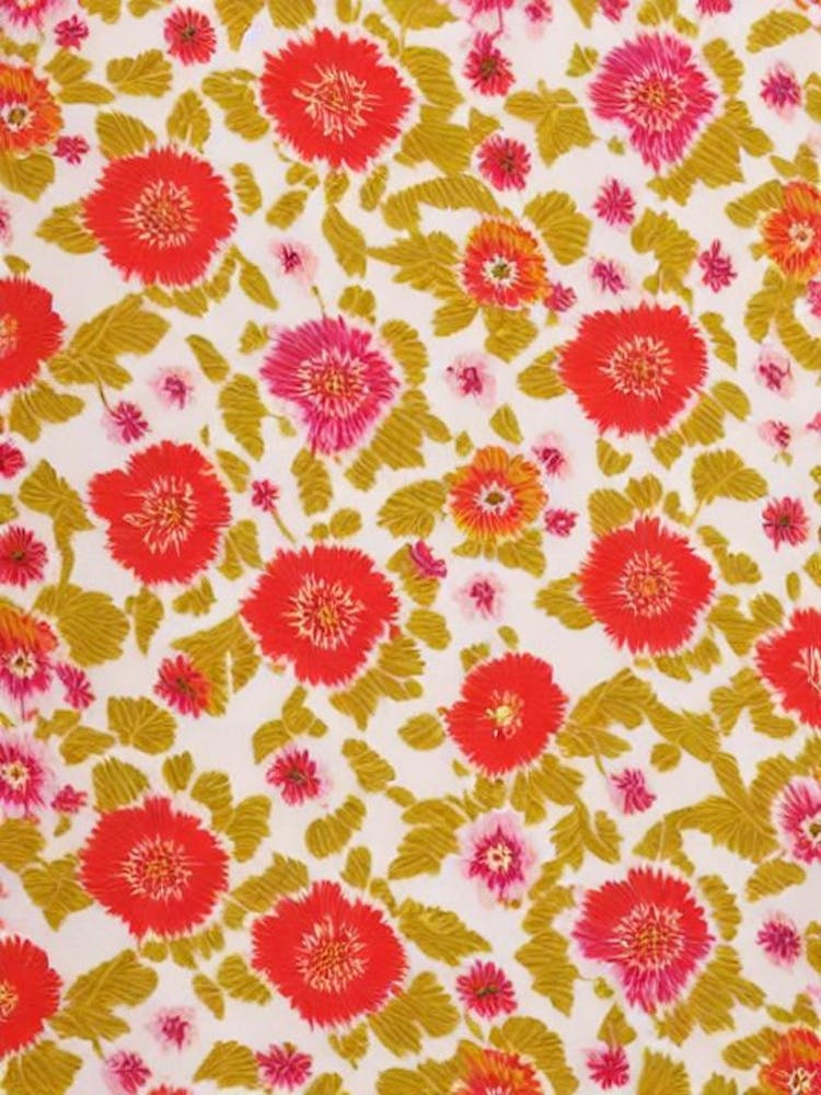 Flax Floral Print Warm Tones 2 Flower