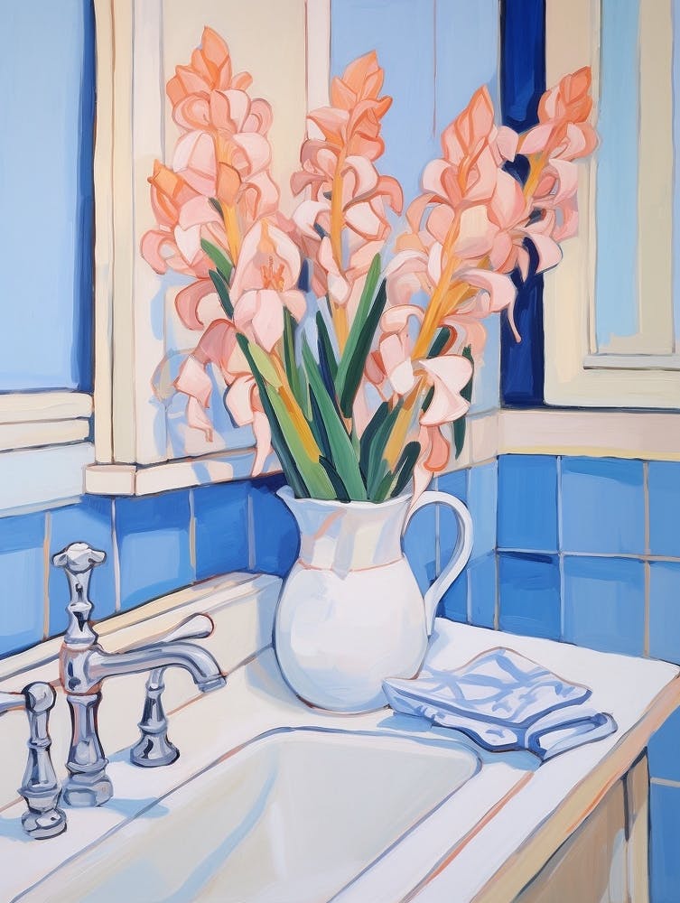 A Vase With Gladiolus, Flower Bouquet 2