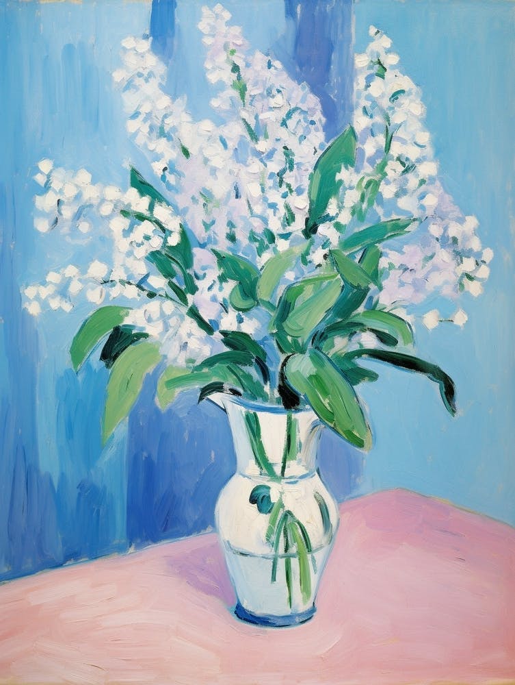 A Vase With Forget Me Not, Flower Bouquet 1