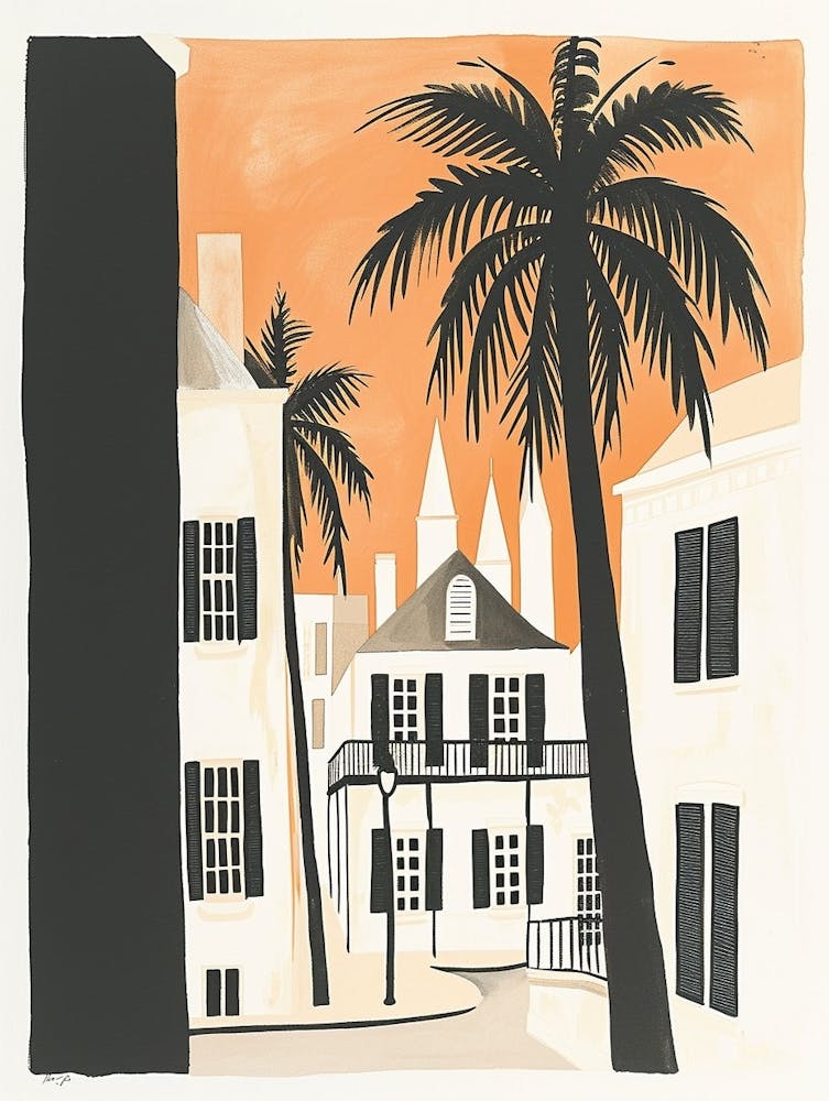 French Quarter Retro Lithograph 1