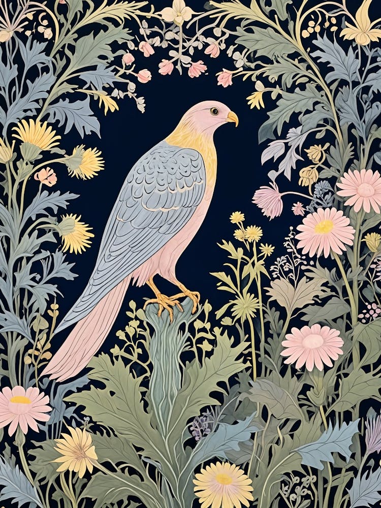 Bird Of Prey In Pastel Colours