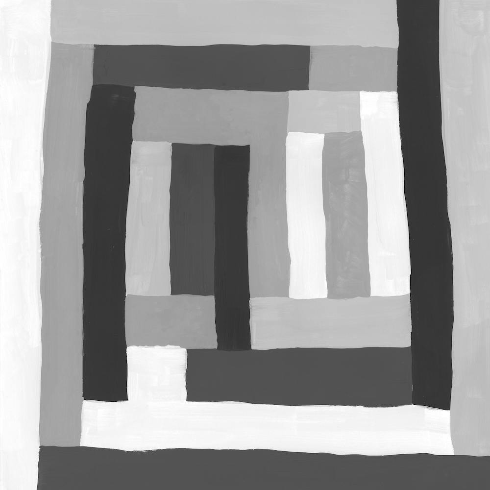 Painted Color Block Squares In Black And White