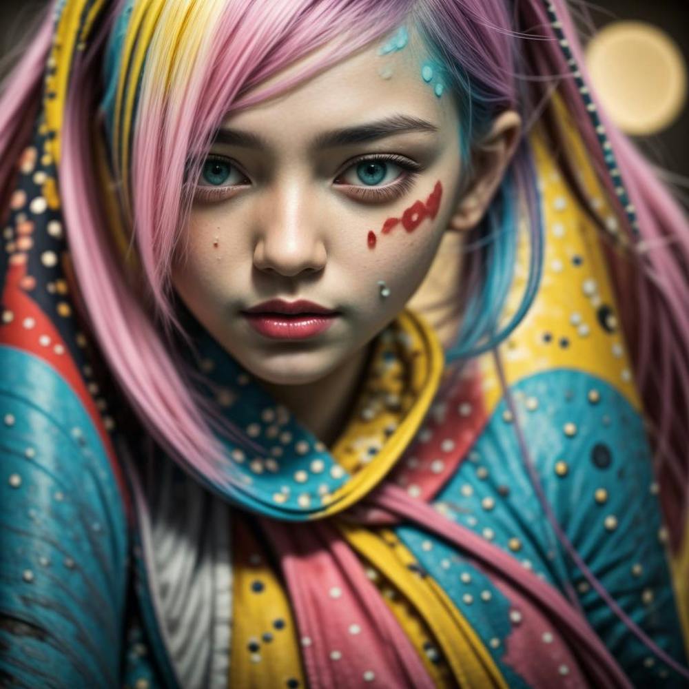 Girl With Colorful Hair