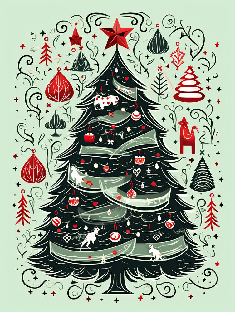 Christmas Tree, Vintage Postcard 4