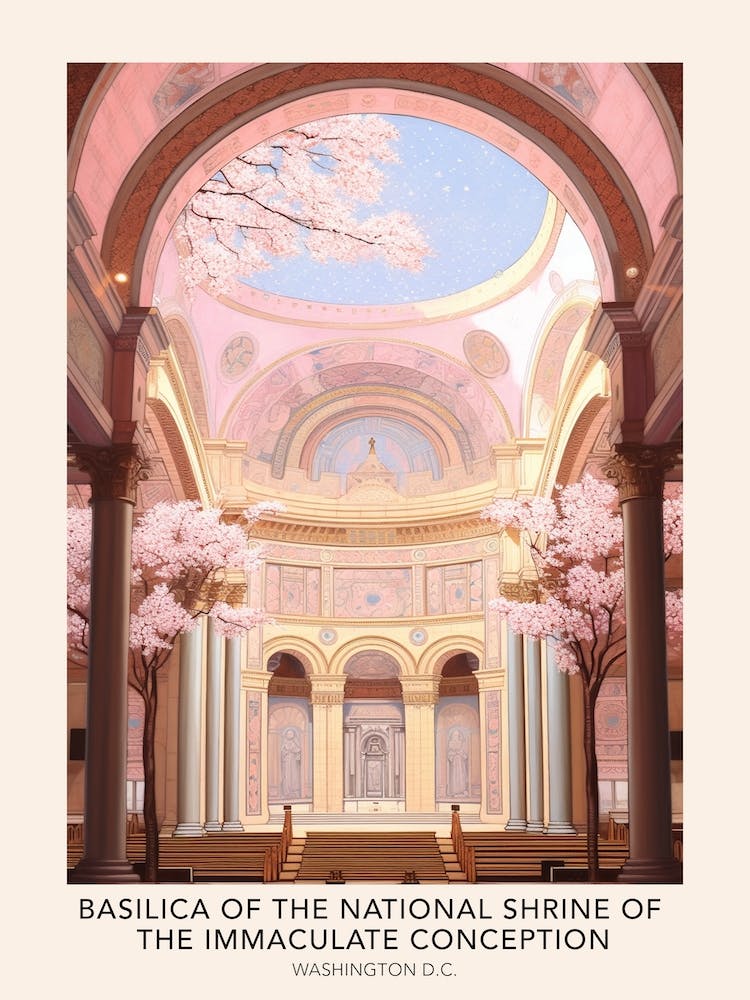 Basilica Of The National Shrine Of The Immaculate Conception Travel Poster