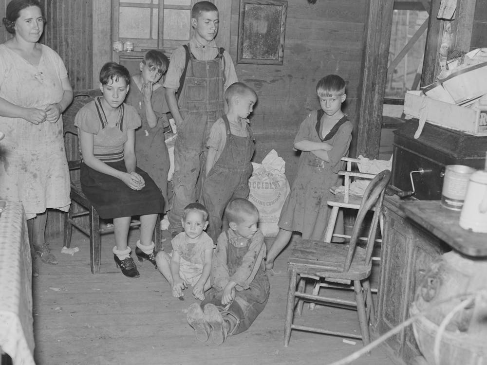 Family Of Frank Peaches In Their Living Room Farm Near Williston, North Dakota By Russell Lee