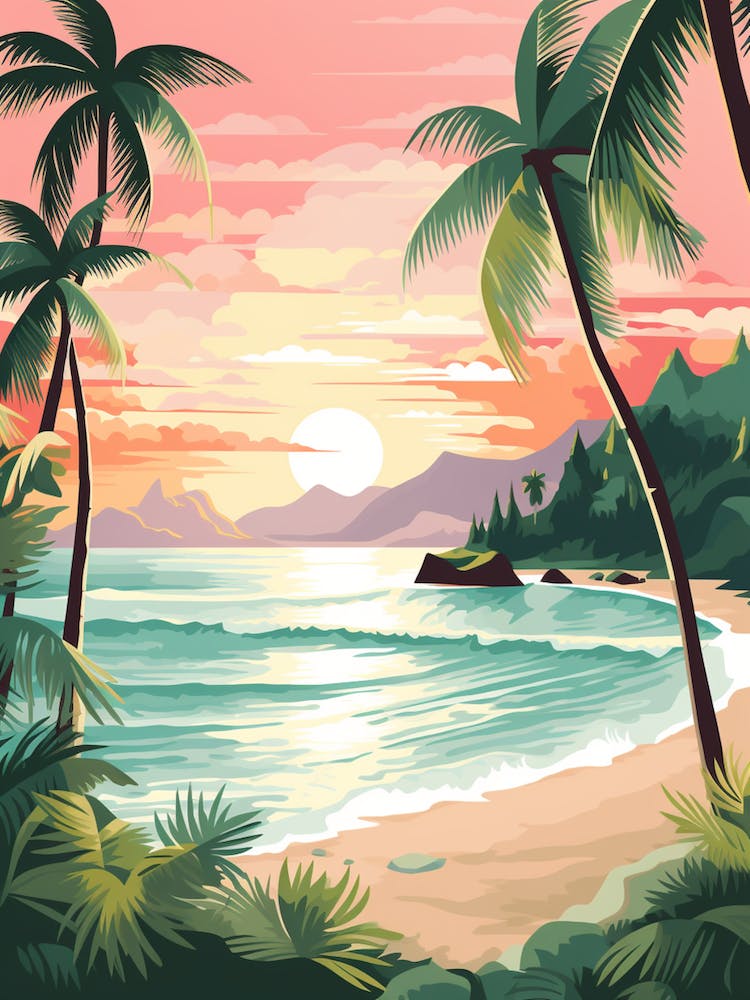 A Canvas Painting Of Anse Source D Argent, Seychelles 2
