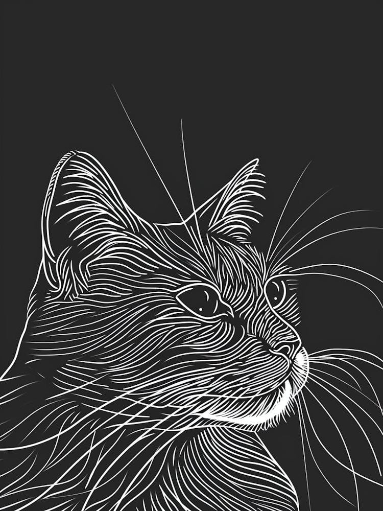 Manx Cat Minimalist Illustration 2