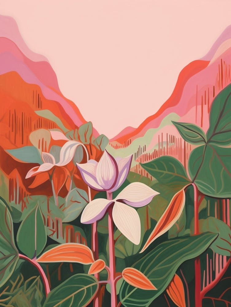 Boho Wildflower Painting Prairie Trillium 1