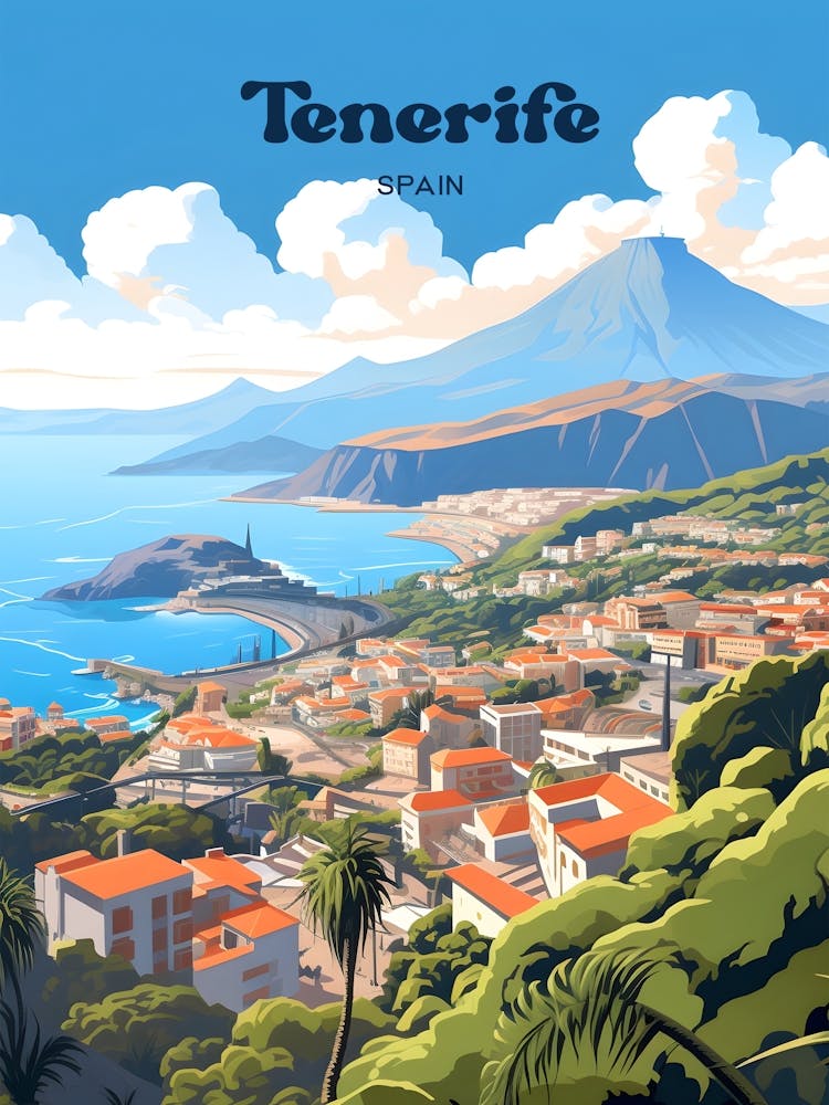 Teneriffa Spanien Sommerreise-Illustration