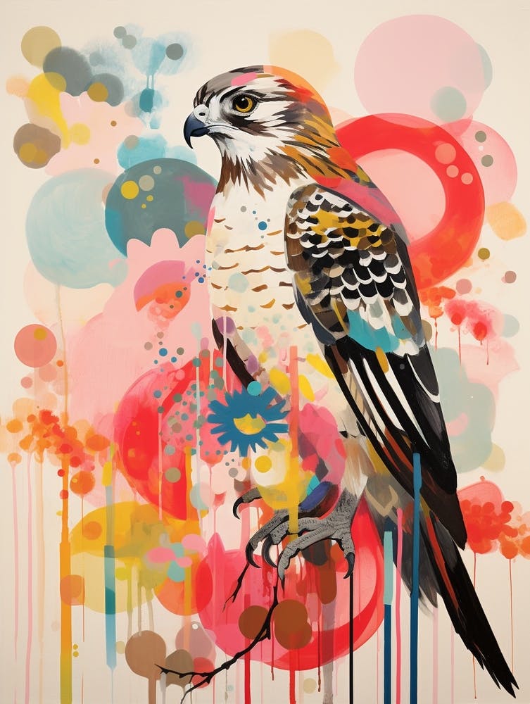 Bird Painting Collage Hawk 3