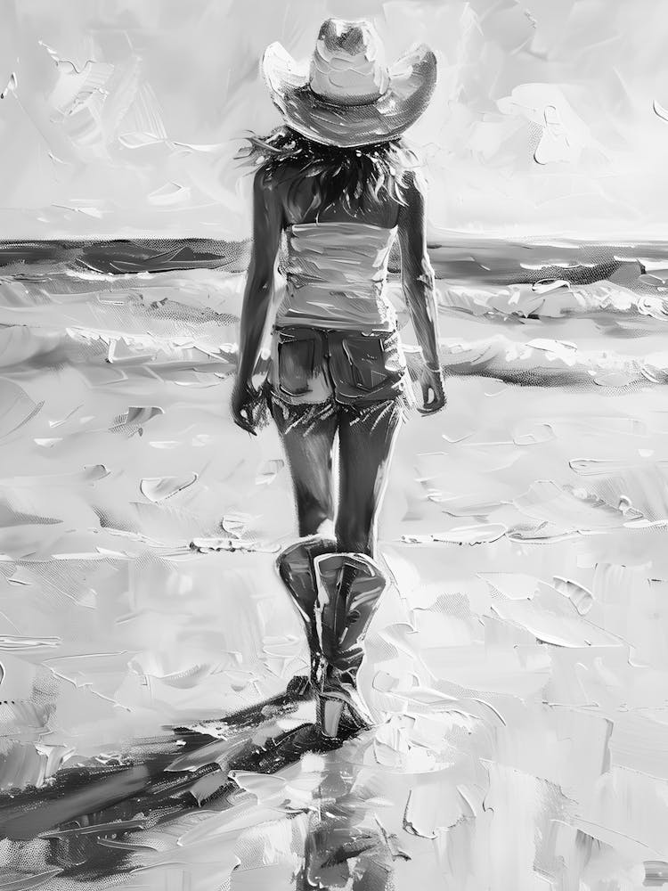 Cowgirl On The Beach