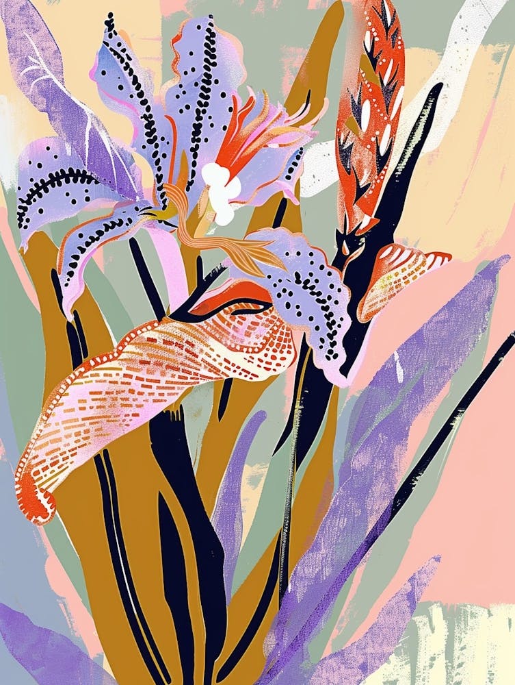 Colourful Flower Illustration Lavender 4