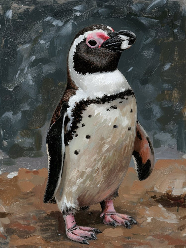 African Penguin Robben Island Oil Painting 3