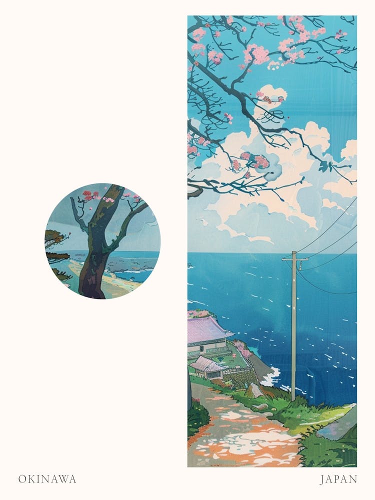 Okinawa Japan 4 Cut Out Travel Poster