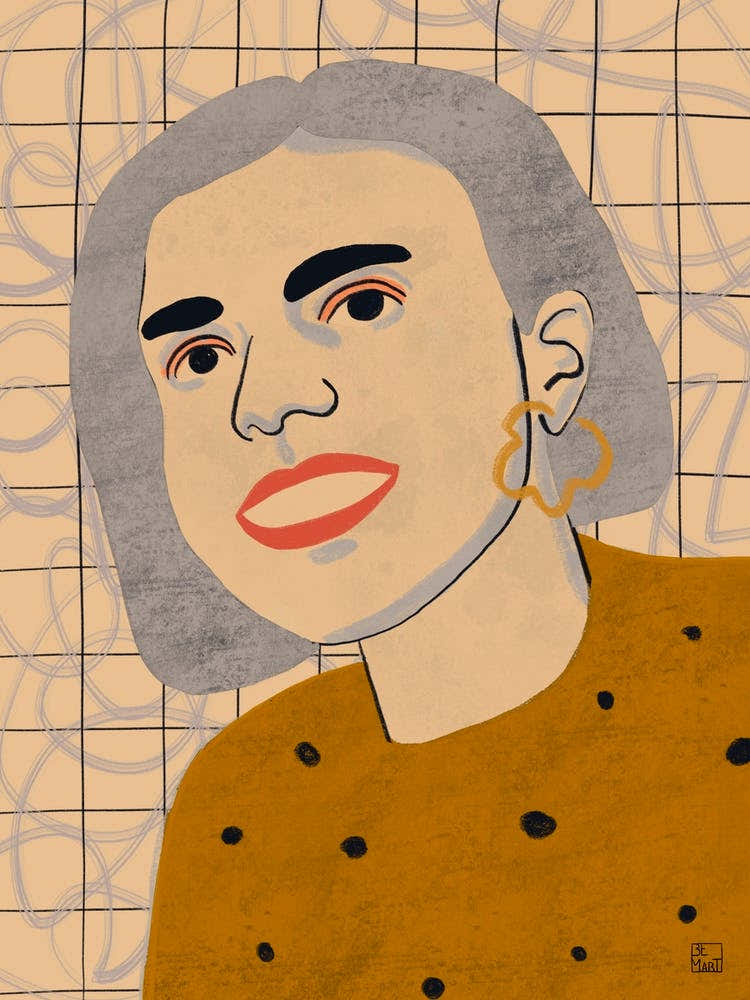 Girl With Abstract Background