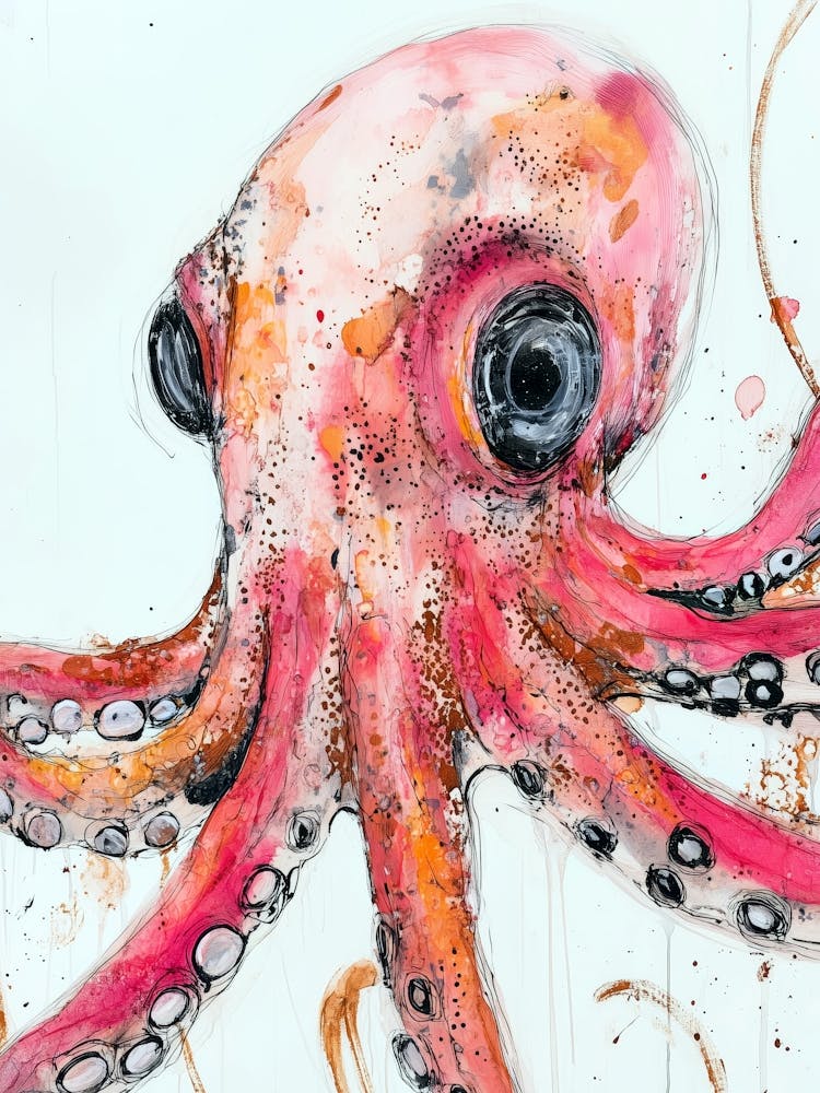 Red Octopus ocean life 1