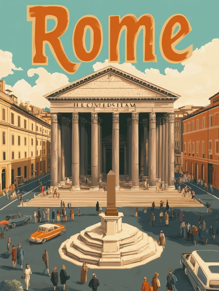 Aihrgdesign A Retro Travel Poster For Rome 1
