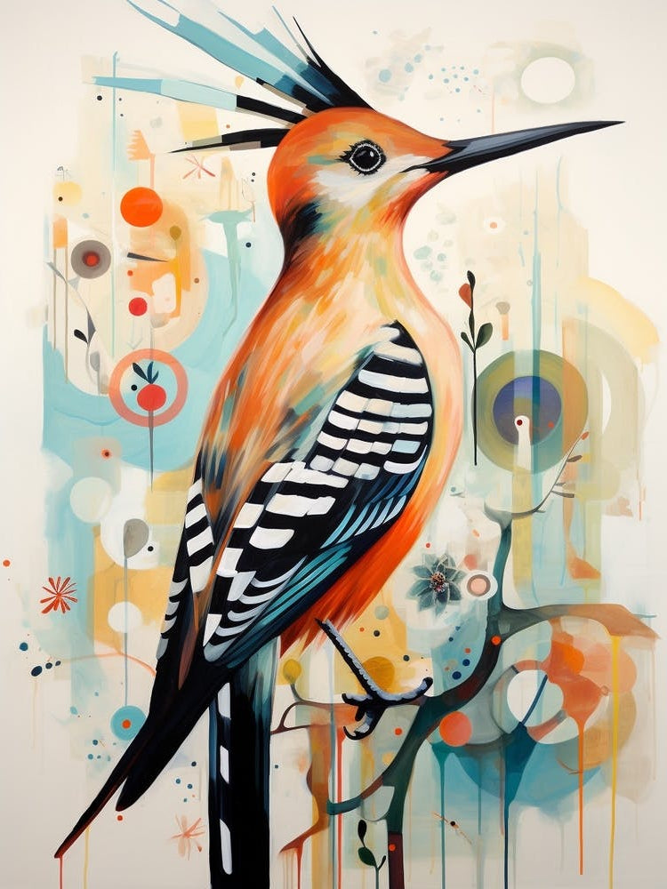 Bird Painting Collage Hoopoe 1