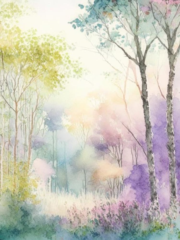 Bernheim Arboretum And Research Forest, 2, Usa Pastell Aquarell