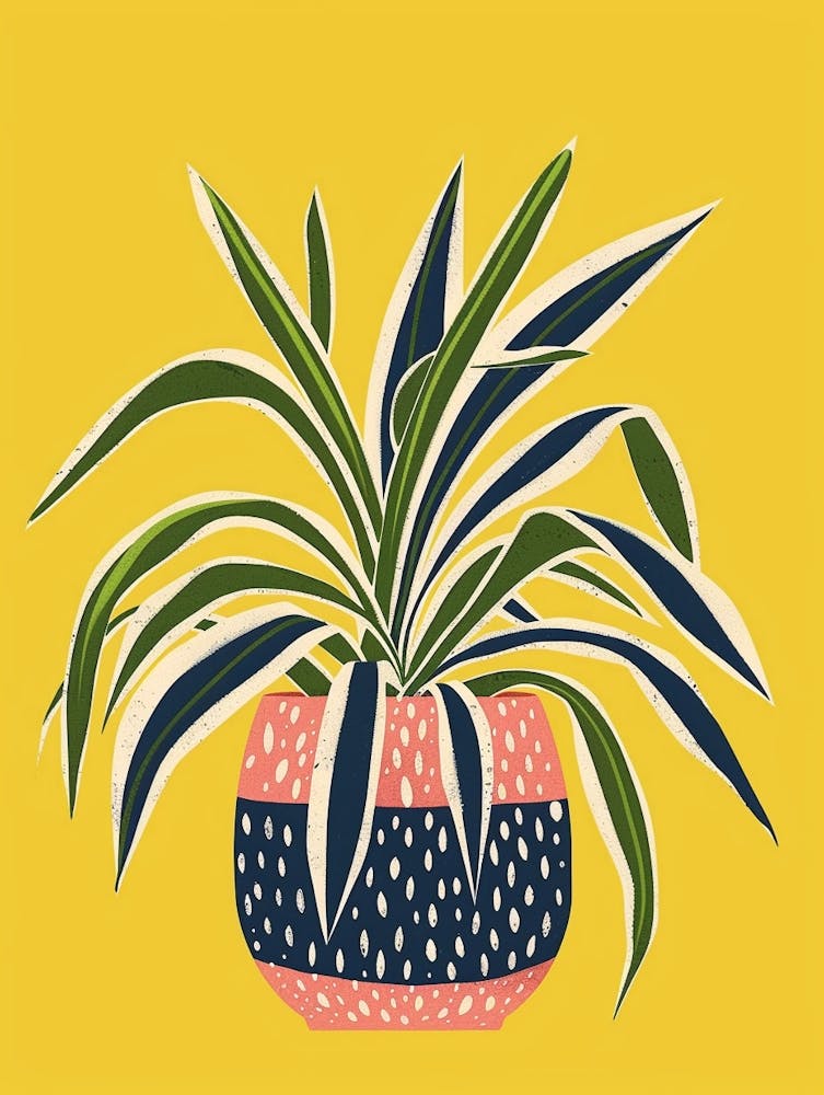 Spider Plant Minimalist Illustration 1