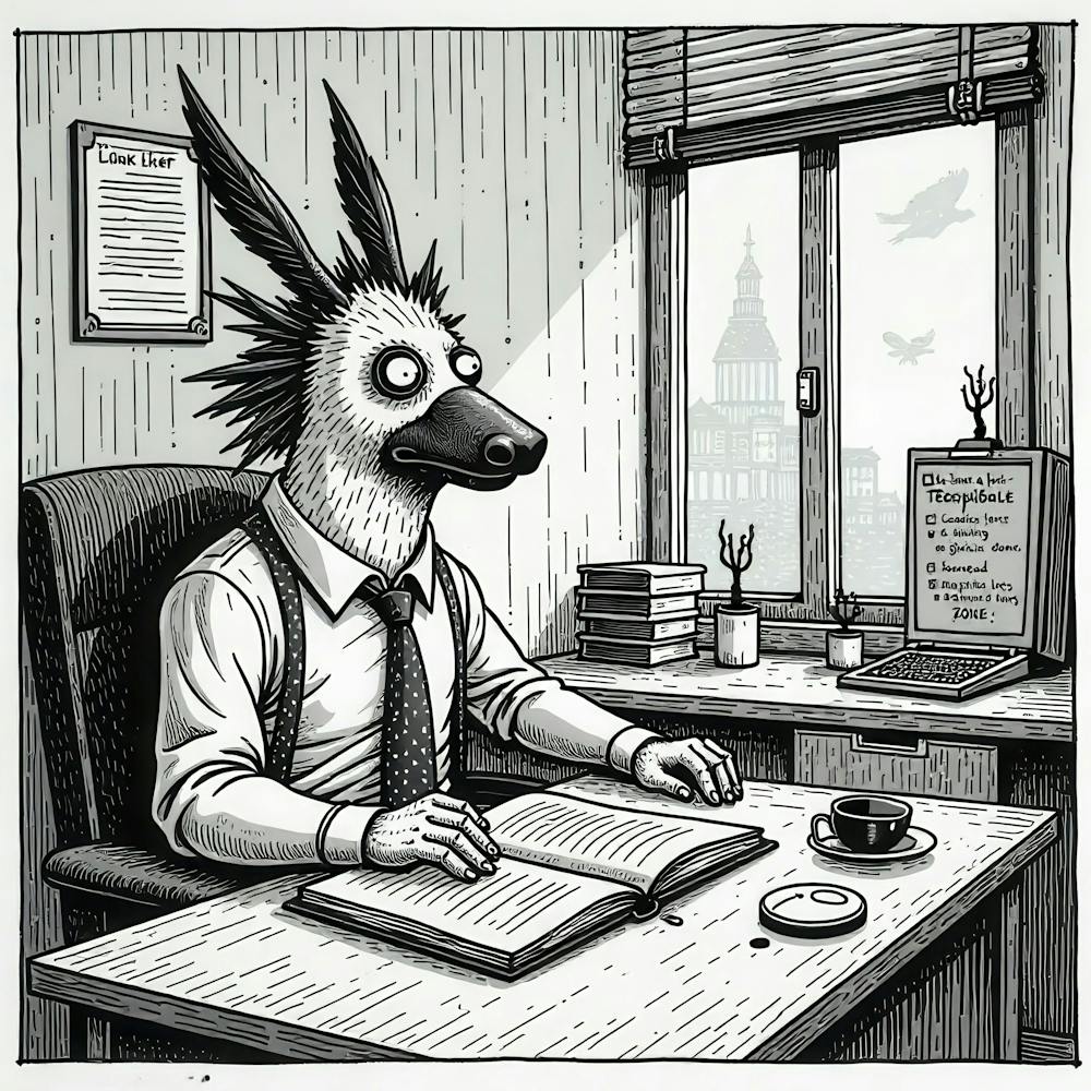 Rabbit In An Office