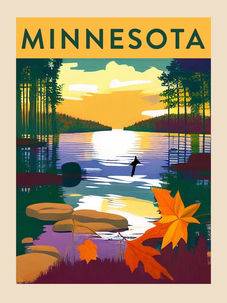 Minnesota Vintage Travel Poster