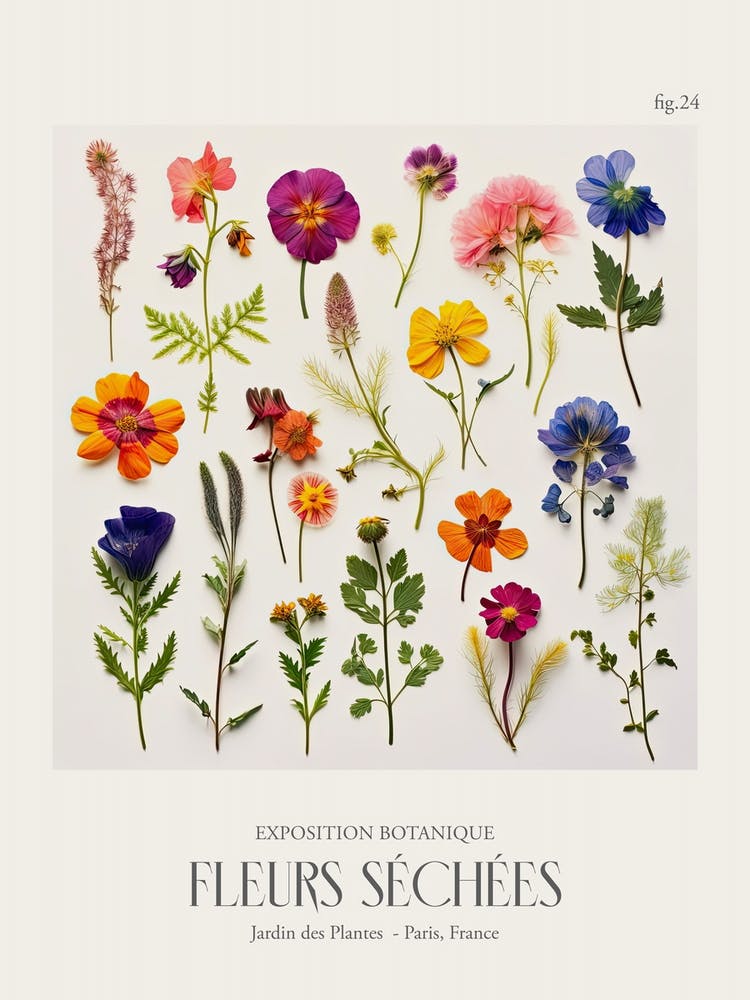 Fleurs Sechees, Dried Flowers Exhibition Poster 24