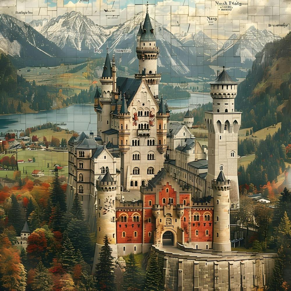 Neuschwanstein Castle,collage