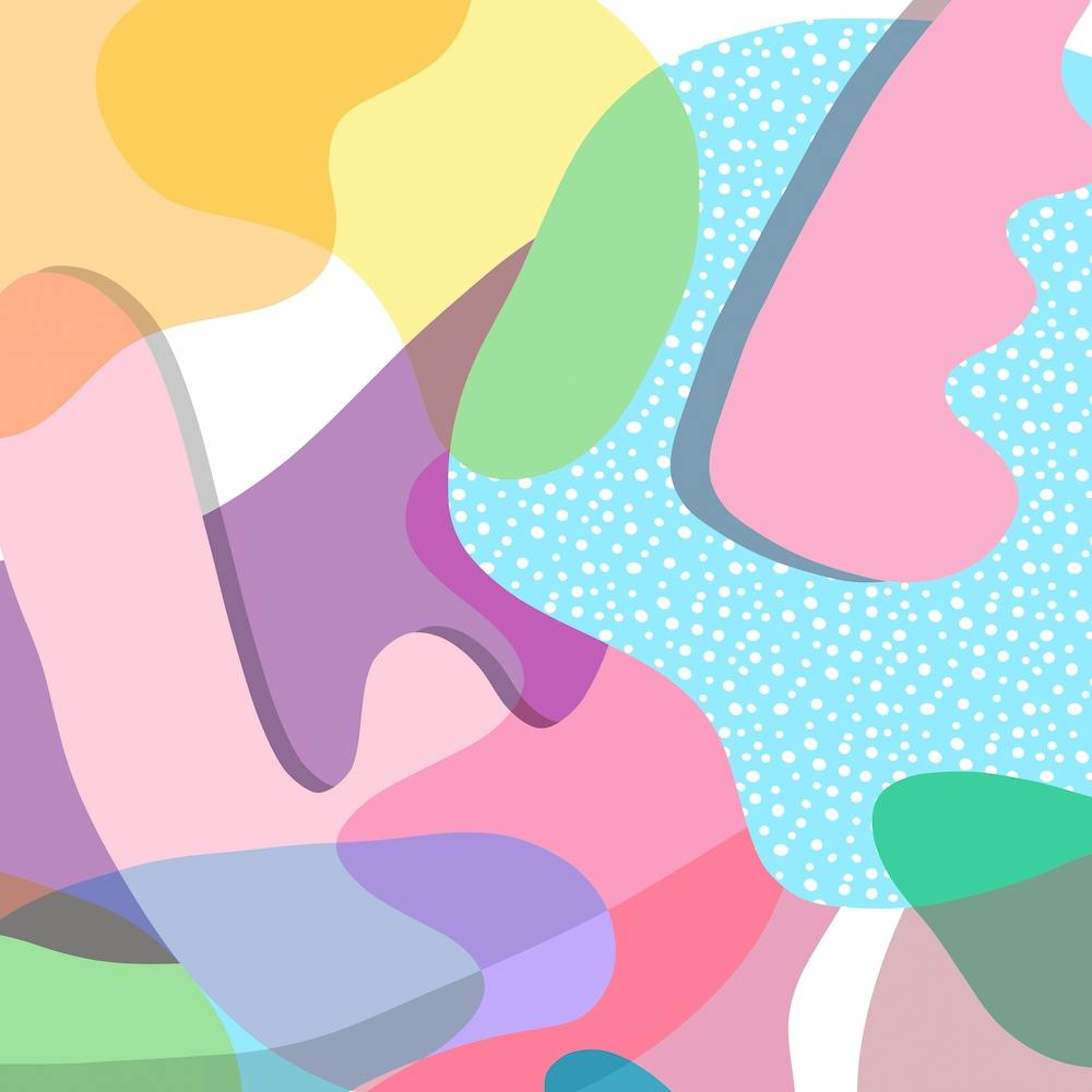 Organic Happy Memphis Shapes Square