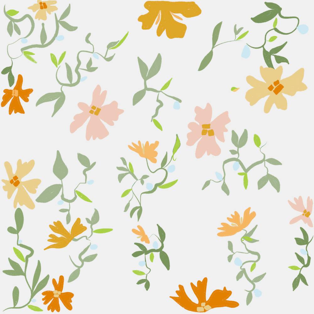 Fleurs et feuilles bohèmes