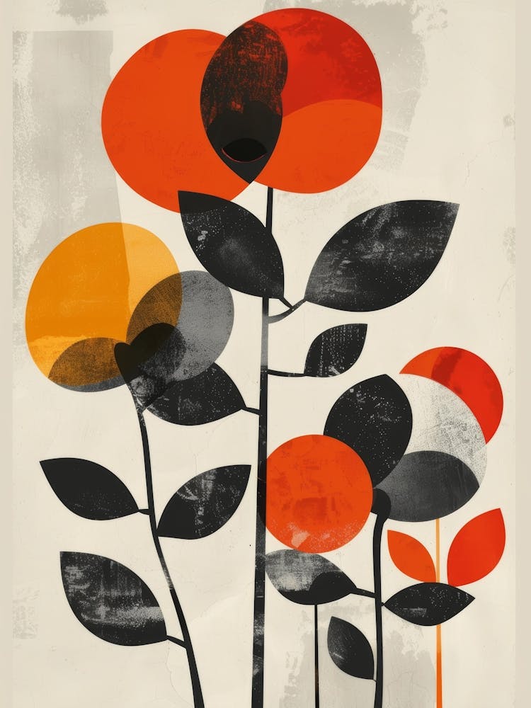 Orange And Black Flowers
