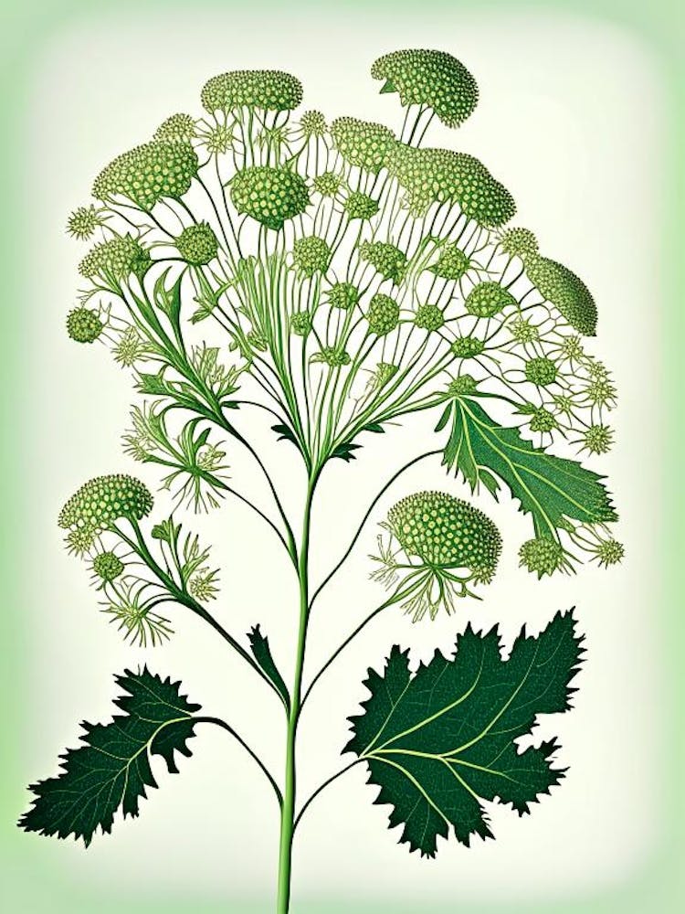 Queen Anne S Lace Leaf Vintage Botanical 1